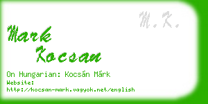 mark kocsan business card