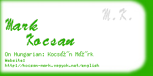 mark kocsan business card